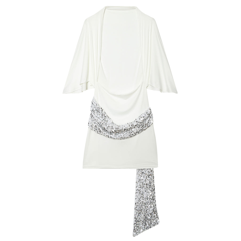 Bead patchwork short dress