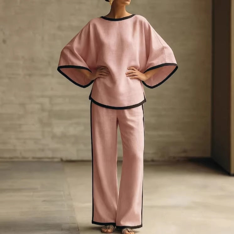 Relaxed Batwing Two-Piece Trouser Set