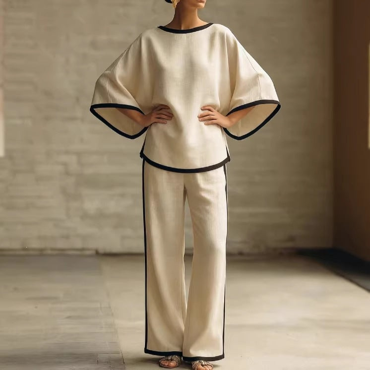 Relaxed Batwing Two-Piece Trouser Set