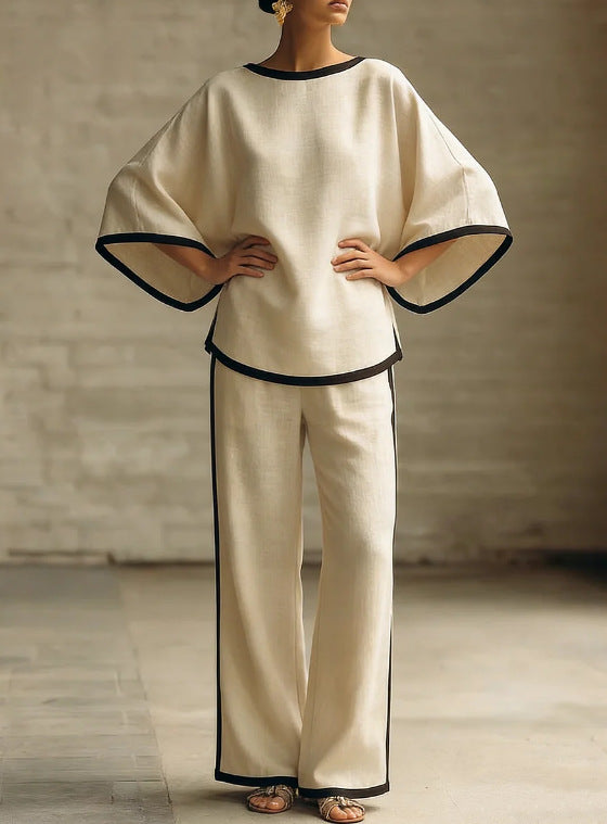 Relaxed Batwing Two-Piece Trouser Set