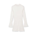 Long sleeved high neck wavy ribbed knitted dress