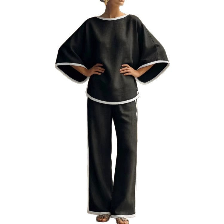 Relaxed Batwing Two-Piece Trouser Set