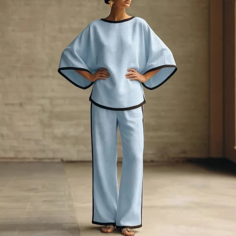Relaxed Batwing Two-Piece Trouser Set
