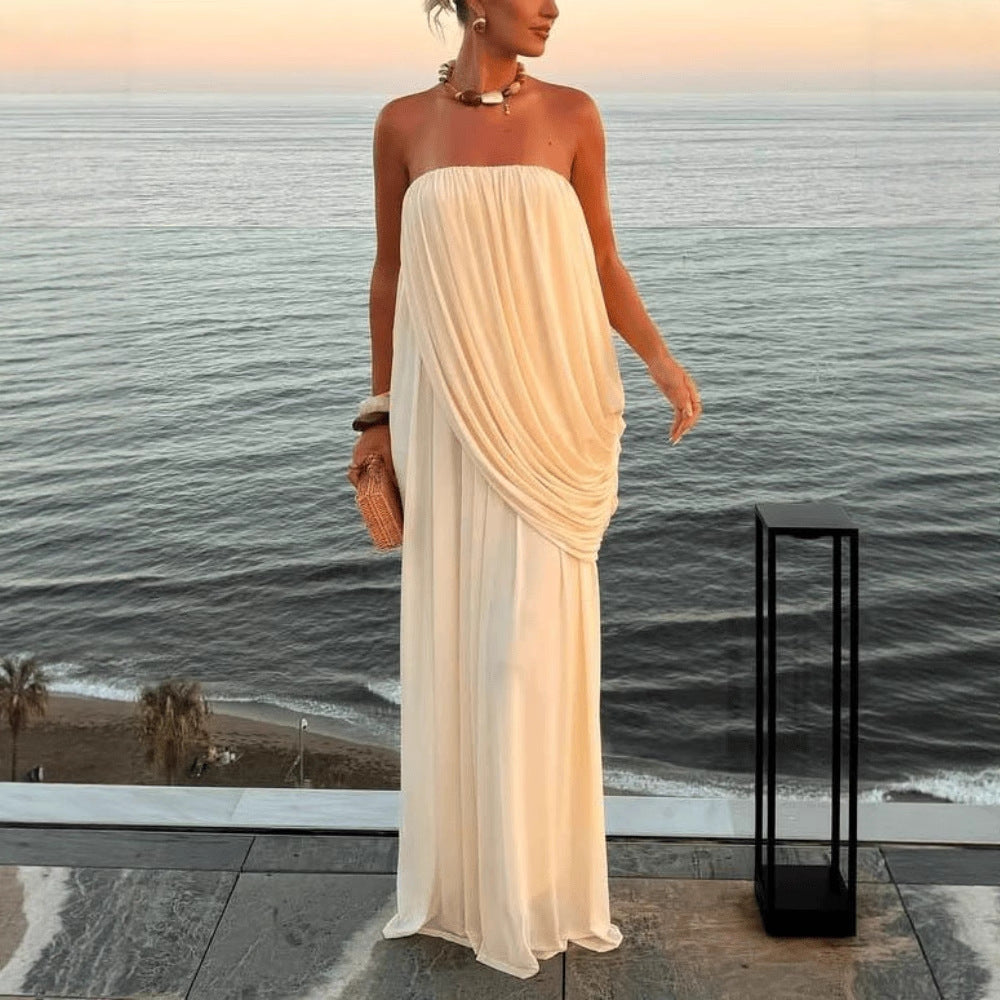 Eloise strapless pleated maxi dress for women