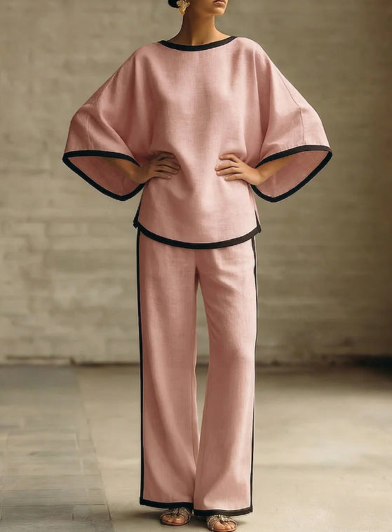 Relaxed Batwing Two-Piece Trouser Set