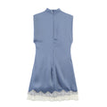 Lace Detail Satin Texture Dress