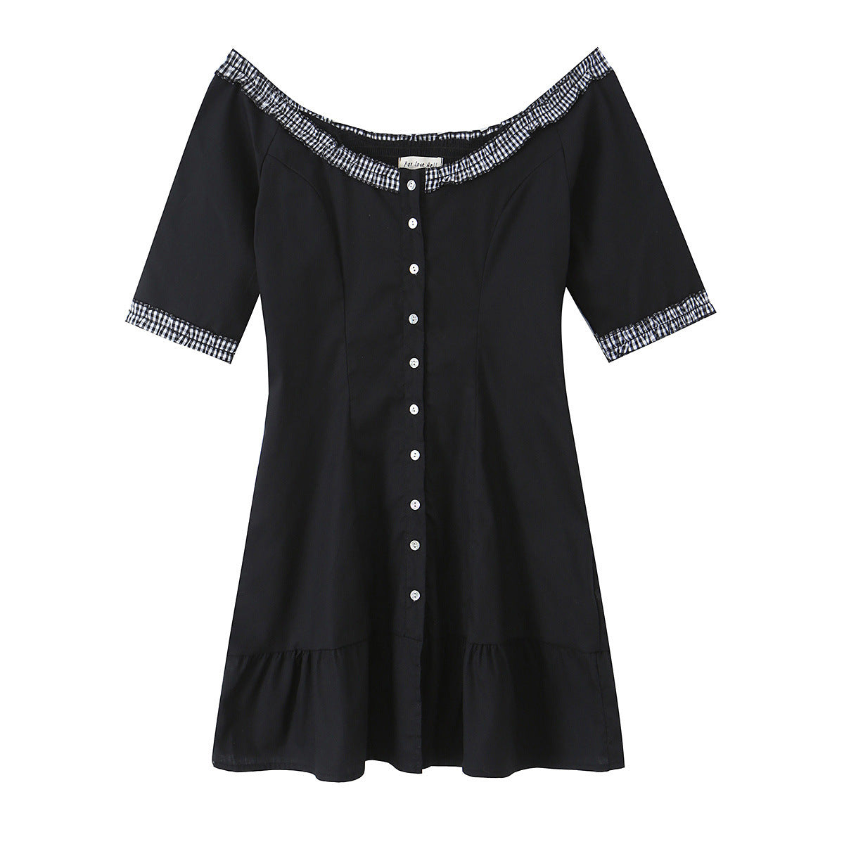 One shoulder slim fit dress with ruffled edges for slimming effect