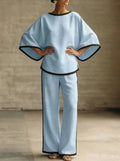 Relaxed Batwing Two-Piece Trouser Set