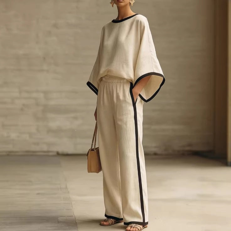 Relaxed Batwing Two-Piece Trouser Set
